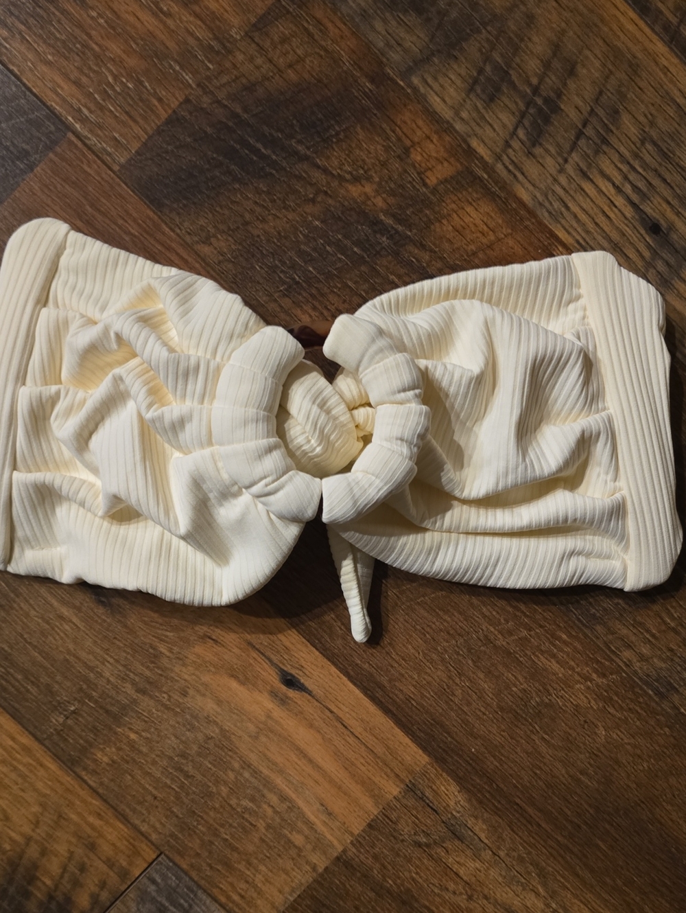 MONTCE Cream Rib Tori Bandeau Bikini Top SIZE L